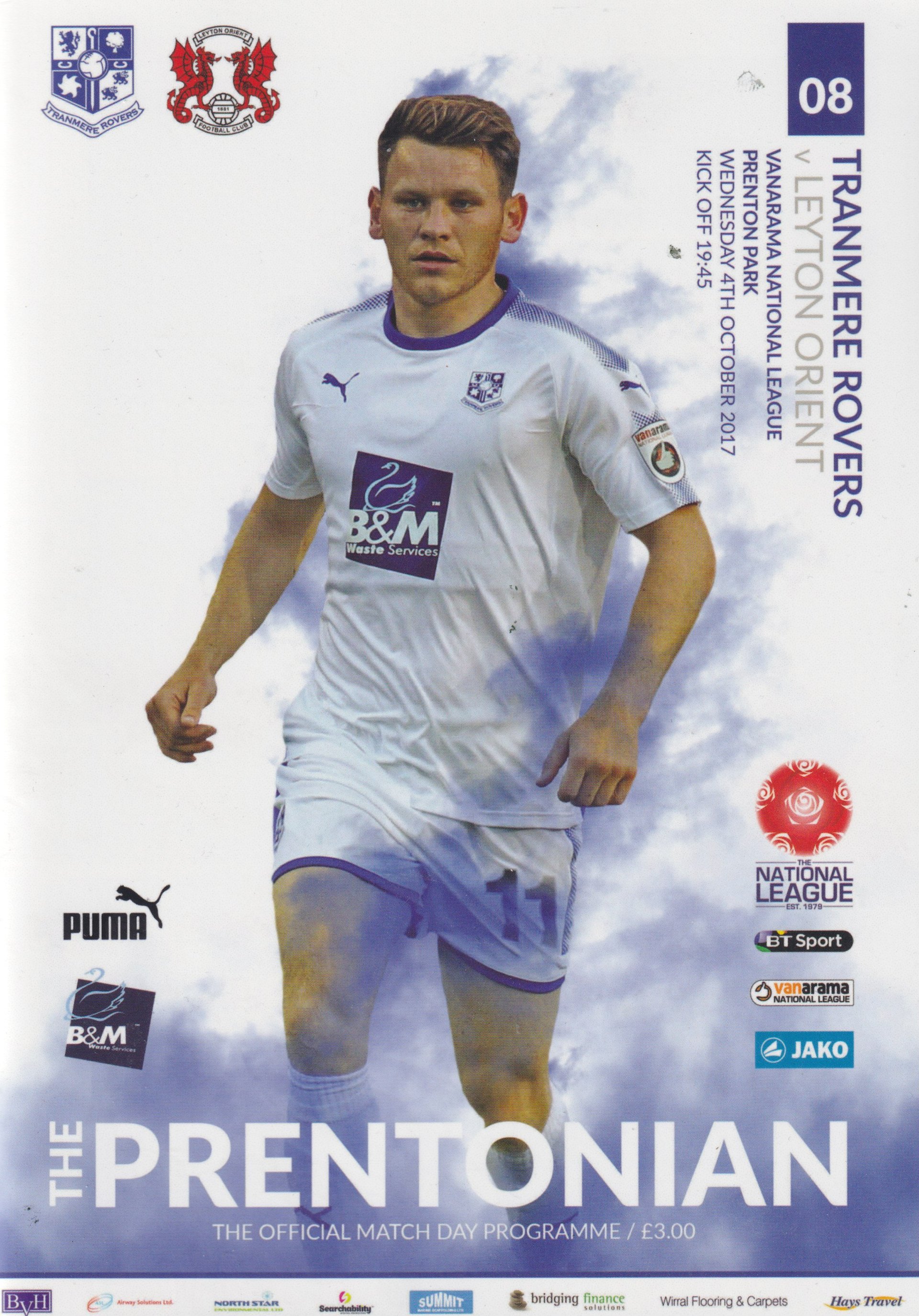 Tranmere Rovers v Leyton Orient match programme